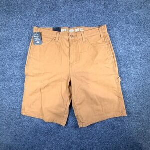 Dickies 11" Carpenter Shorts Mens 34 Brown Hammer Loop Utility Pockets Workwear
